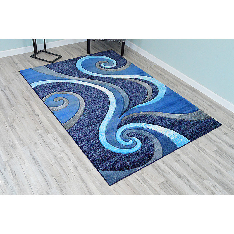 Ivy Bronx Mccampbell Performance Blue Rug & Reviews Wayfair